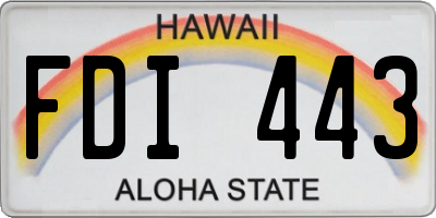 HI license plate FDI443