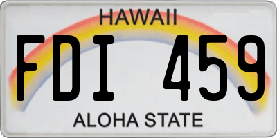 HI license plate FDI459