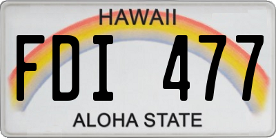 HI license plate FDI477