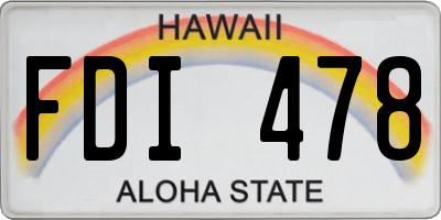 HI license plate FDI478