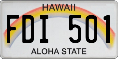 HI license plate FDI501