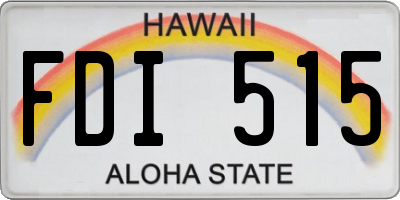 HI license plate FDI515
