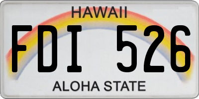 HI license plate FDI526