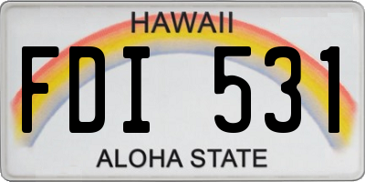 HI license plate FDI531