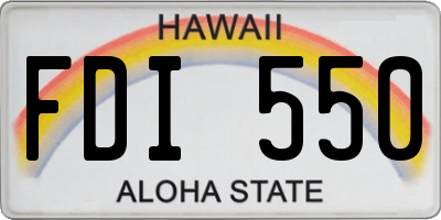 HI license plate FDI550