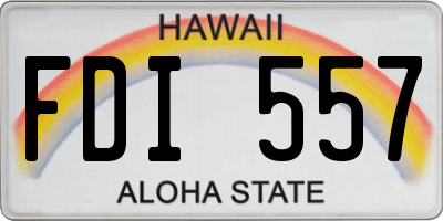 HI license plate FDI557