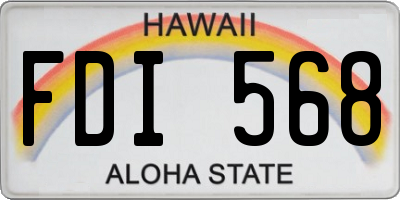HI license plate FDI568