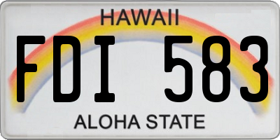 HI license plate FDI583
