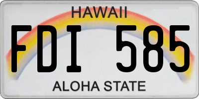 HI license plate FDI585