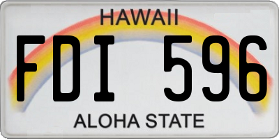 HI license plate FDI596