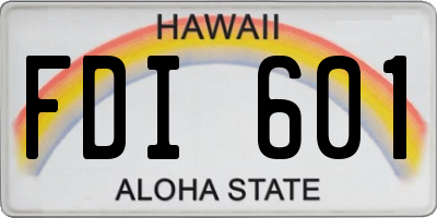 HI license plate FDI601