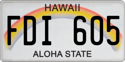 HI license plate FDI605