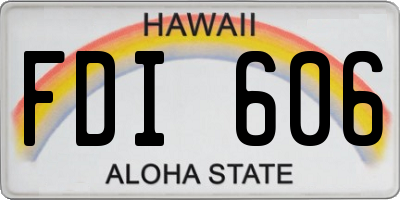HI license plate FDI606