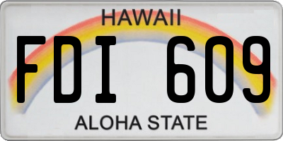 HI license plate FDI609
