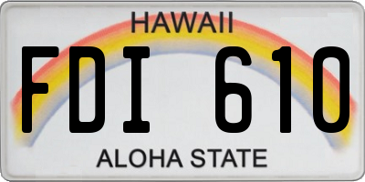 HI license plate FDI610