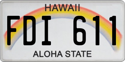 HI license plate FDI611