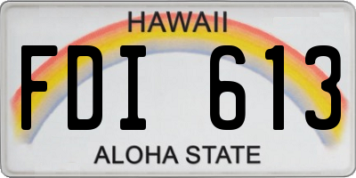 HI license plate FDI613