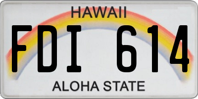 HI license plate FDI614