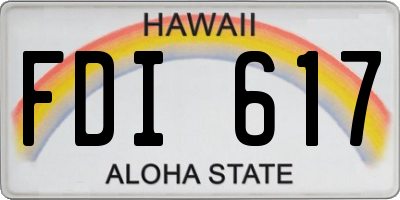 HI license plate FDI617