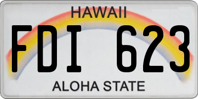 HI license plate FDI623