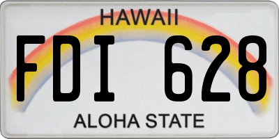 HI license plate FDI628