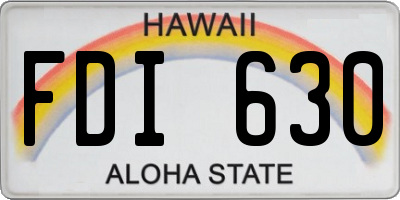 HI license plate FDI630