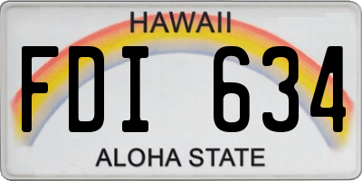 HI license plate FDI634