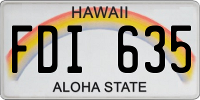 HI license plate FDI635