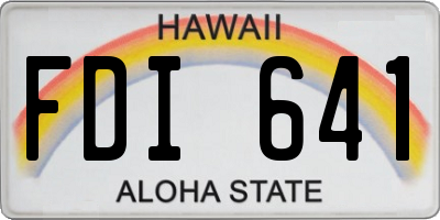 HI license plate FDI641