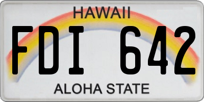 HI license plate FDI642