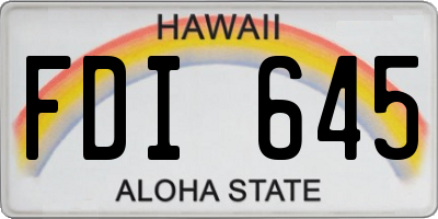 HI license plate FDI645