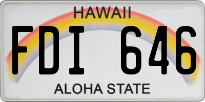HI license plate FDI646
