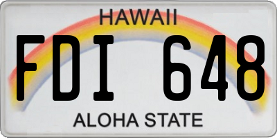 HI license plate FDI648