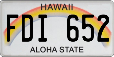 HI license plate FDI652