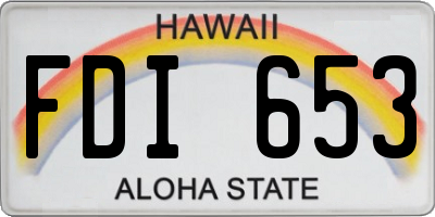 HI license plate FDI653