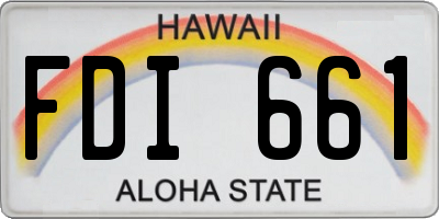 HI license plate FDI661