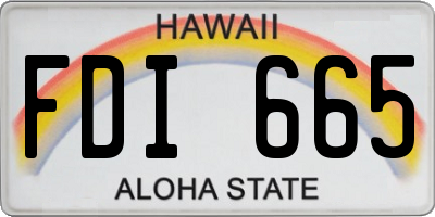 HI license plate FDI665