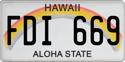 HI license plate FDI669