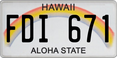 HI license plate FDI671