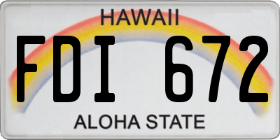 HI license plate FDI672