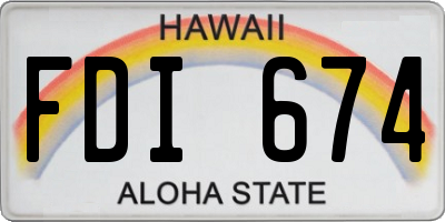 HI license plate FDI674