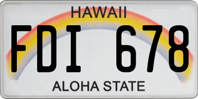 HI license plate FDI678