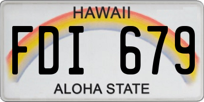 HI license plate FDI679