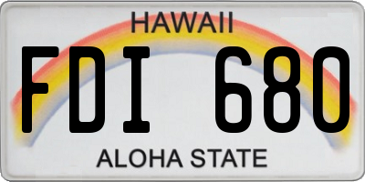 HI license plate FDI680