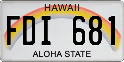 HI license plate FDI681