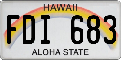 HI license plate FDI683