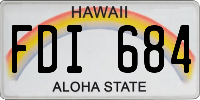 HI license plate FDI684