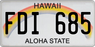 HI license plate FDI685