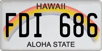 HI license plate FDI686
