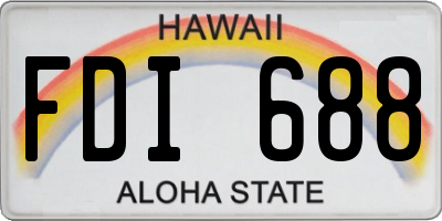 HI license plate FDI688
